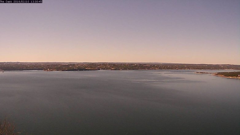 Lake Travis webcam, February 10, 2016 12:40 PM CT