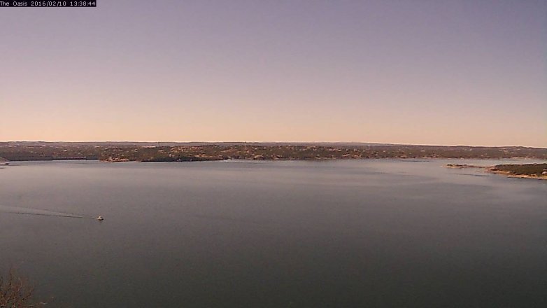 Lake Travis webcam, February 10, 2016 12:45 PM CT