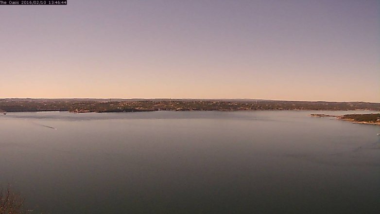 Lake Travis webcam, February 10, 2016 12:55 PM CT