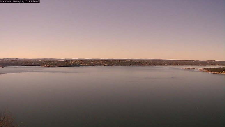 Lake Travis webcam, February 10, 2016 1:00 PM CT