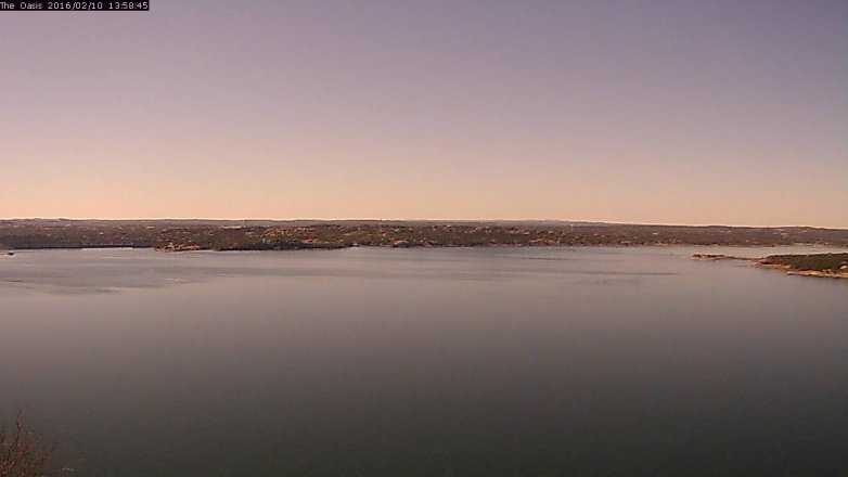 Lake Travis webcam, February 10, 2016 1:05 PM CT