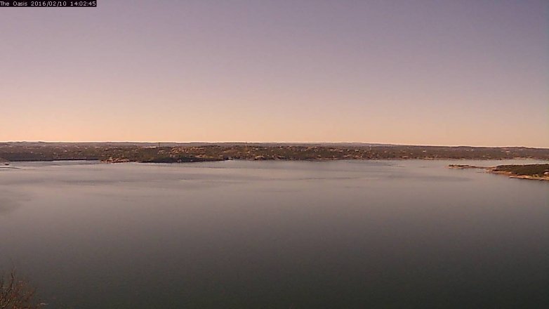Lake Travis webcam, February 10, 2016 1:10 PM CT