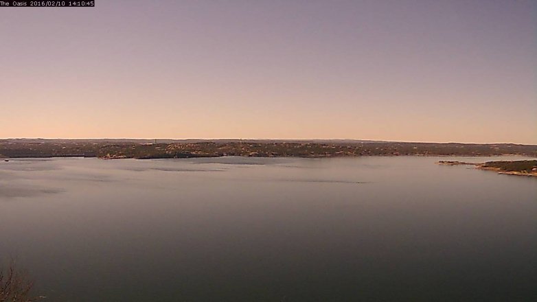 Lake Travis webcam, February 10, 2016 1:15 PM CT