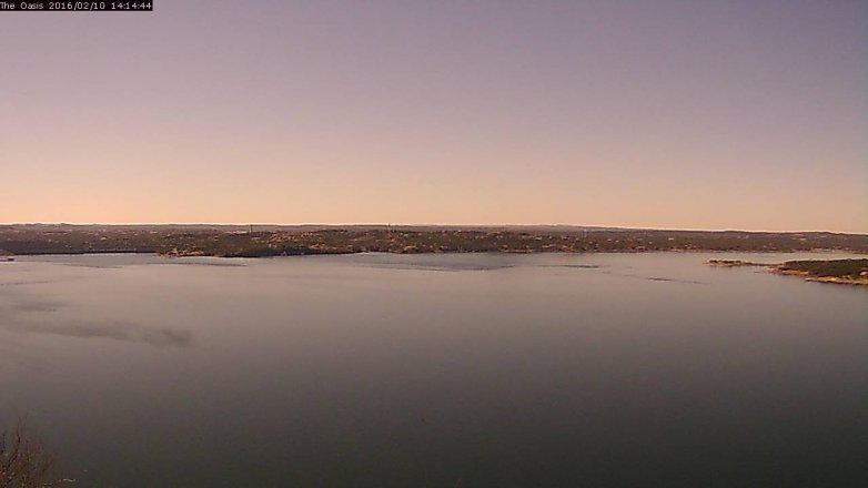 Lake Travis webcam, February 10, 2016 1:20 PM CT