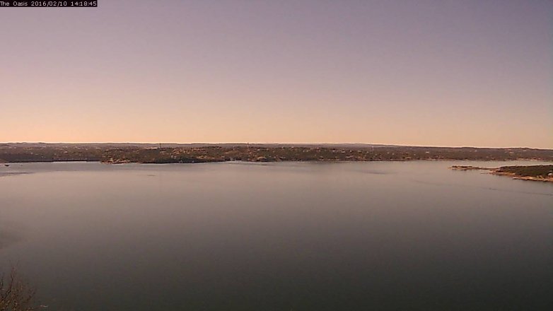 Lake Travis webcam, February 10, 2016 1:25 PM CT