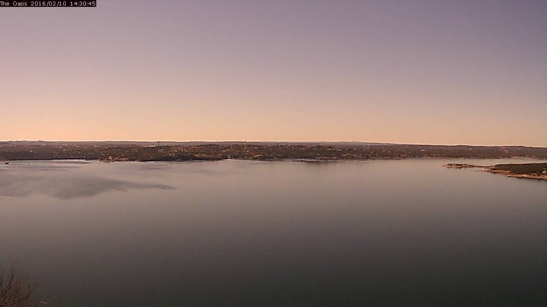 Lake Travis webcam, February 10, 2016 1:35 PM CT