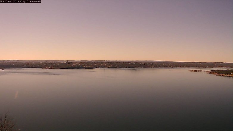 Lake Travis webcam, February 10, 2016 1:55 PM CT