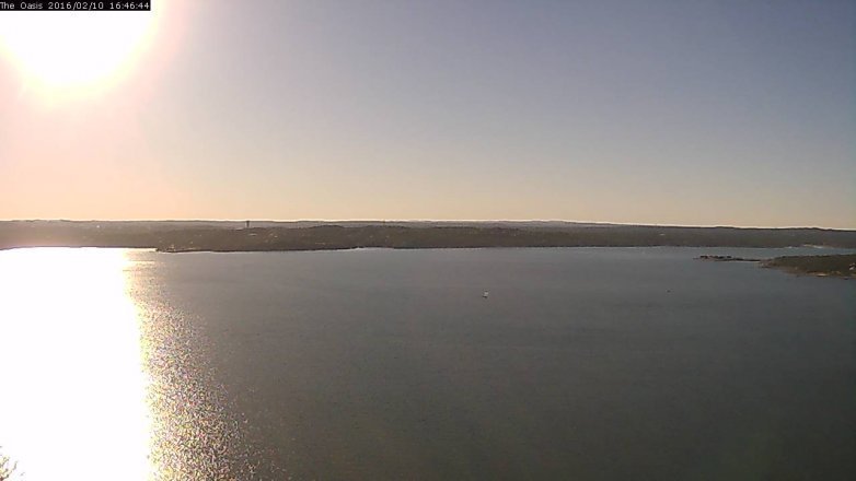 Lake Travis webcam, February 10, 2016 3:55 PM CT