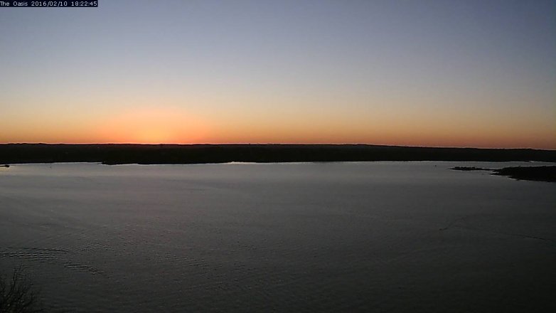 Lake Travis webcam, February 10, 2016 5:30 PM CT