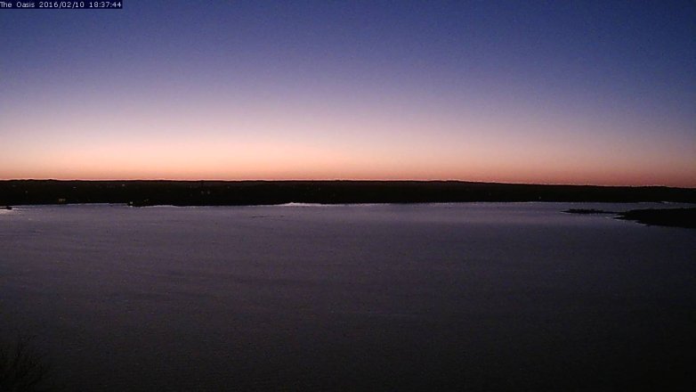 Lake Travis webcam, February 10, 2016 5:45 PM CT