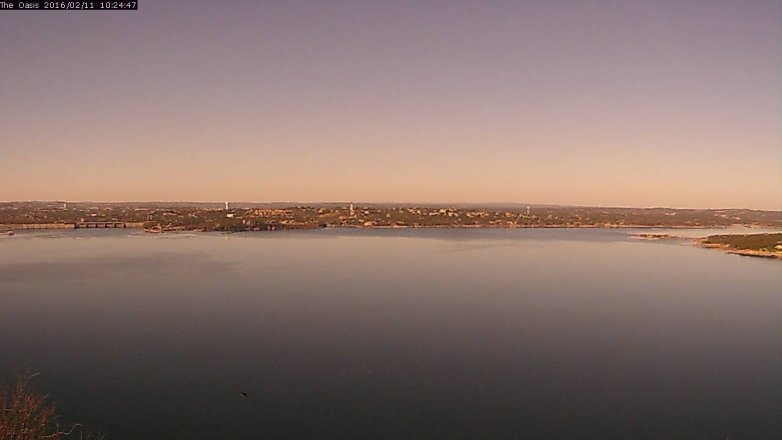Lake Travis webcam, February 11, 2016 9:30 AM CT
