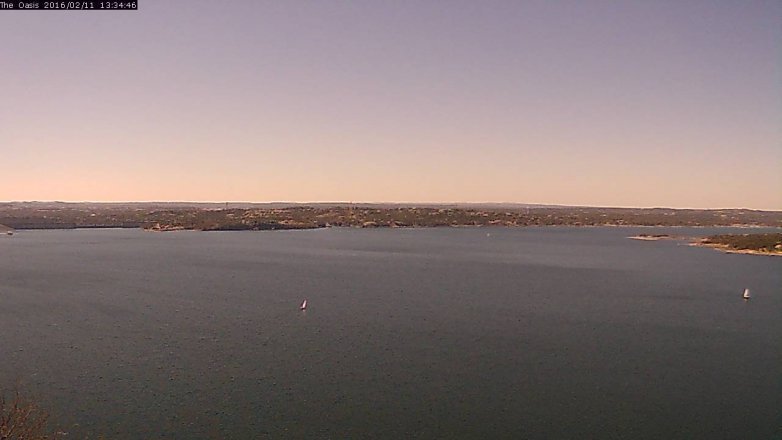 Lake Travis webcam, February 11, 2016 12:40 PM CT