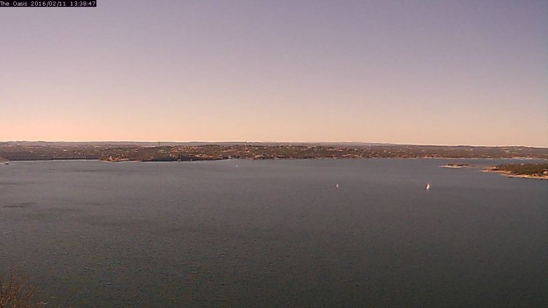 Lake Travis webcam, February 11, 2016 12:45 PM CT