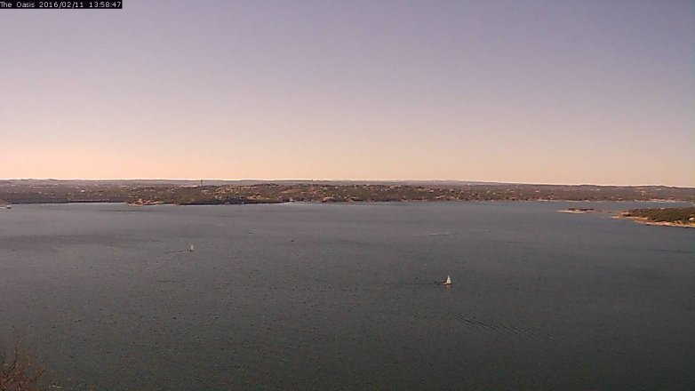 Lake Travis webcam, February 11, 2016 1:05 PM CT