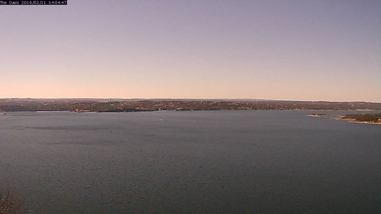 Lake Travis webcam, February 11, 2016 1:10 PM CT
