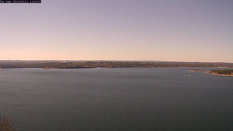Lake Travis webcam, February 11, 2016 1:15 PM CT
