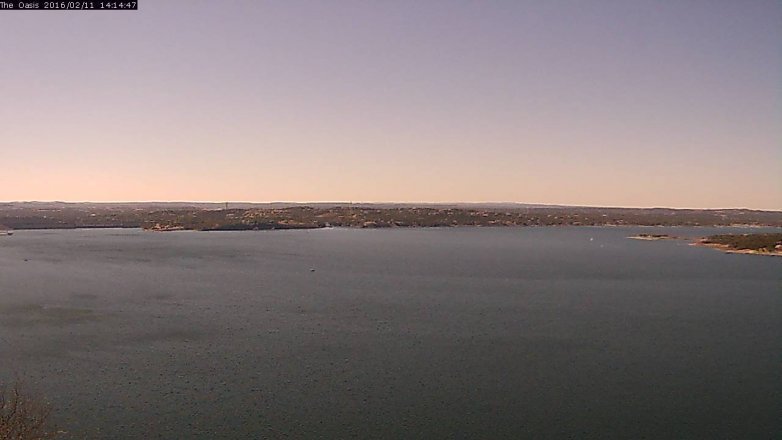 Lake Travis webcam, February 11, 2016 1:20 PM CT