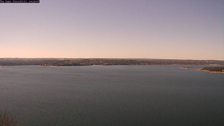 Lake Travis webcam, February 11, 2016 1:25 PM CT