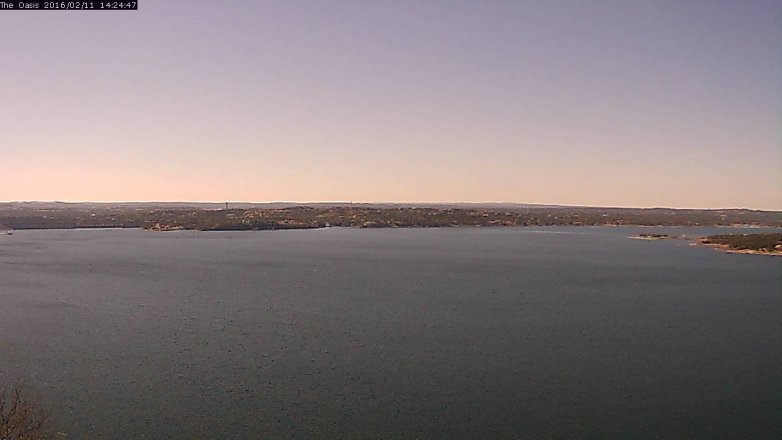 Lake Travis webcam, February 11, 2016 1:30 PM CT