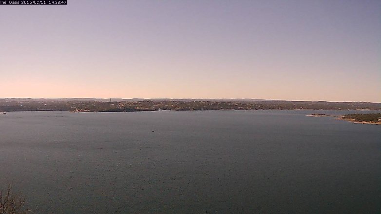 Lake Travis webcam, February 11, 2016 1:35 PM CT