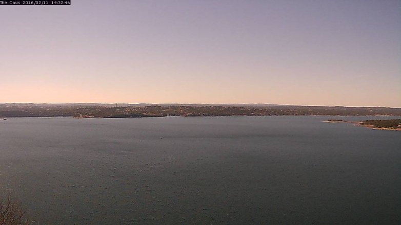 Lake Travis webcam, February 11, 2016 1:40 PM CT