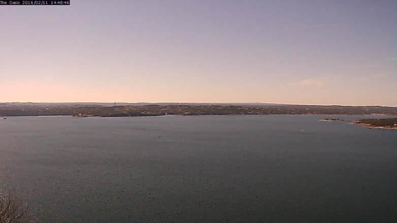 Lake Travis webcam, February 11, 2016 1:55 PM CT