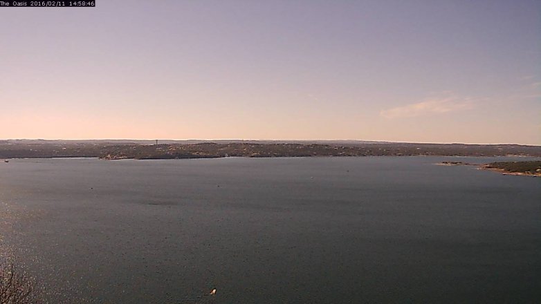 Lake Travis webcam, February 11, 2016 2:05 PM CT