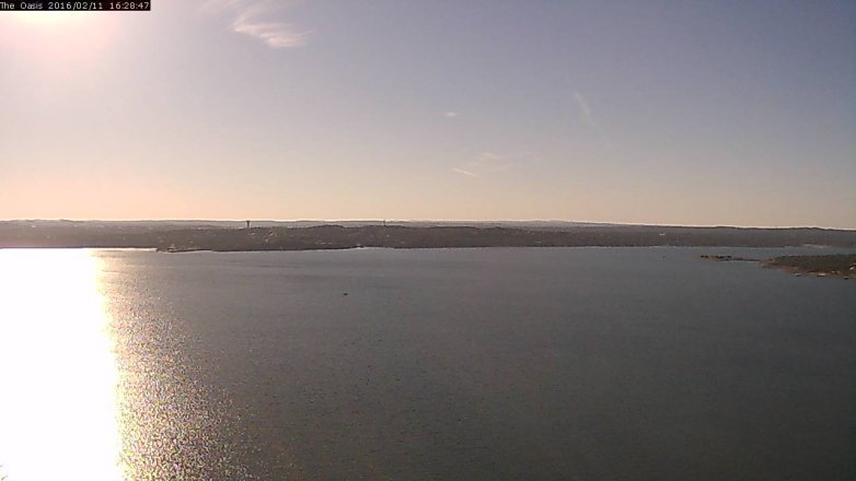 Lake Travis webcam, February 11, 2016 3:35 PM CT