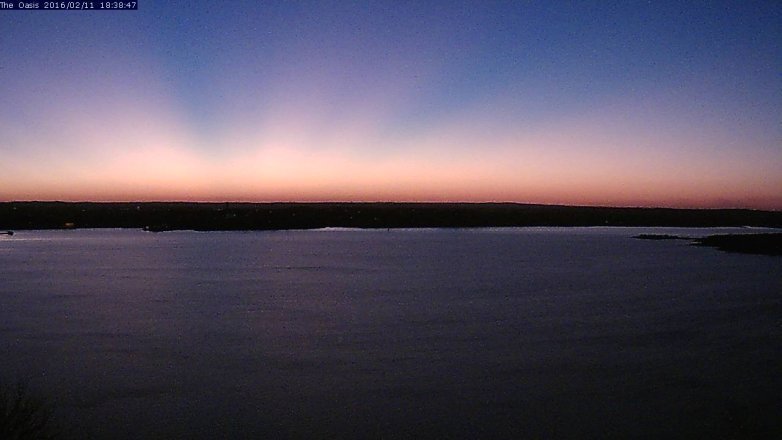 Lake Travis webcam, February 11, 2016 5:45 PM CT