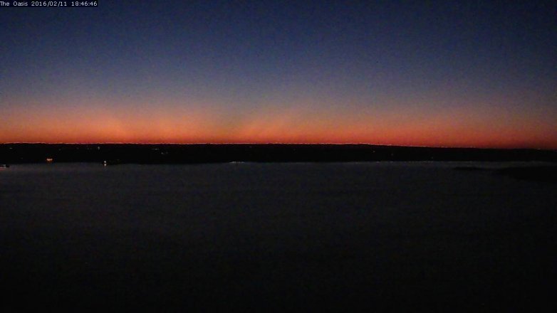 Lake Travis webcam, February 11, 2016 5:55 PM CT