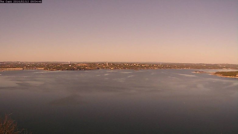 Lake Travis webcam, February 12, 2016 9:00 AM CT