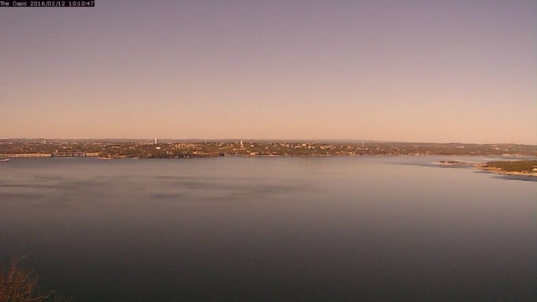 Lake Travis webcam, February 12, 2016 9:15 AM CT