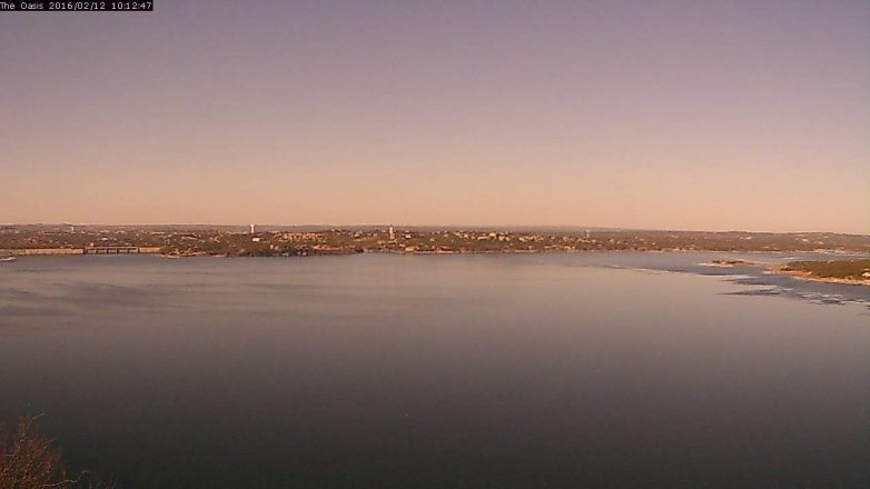 Lake Travis webcam, February 12, 2016 9:20 AM CT