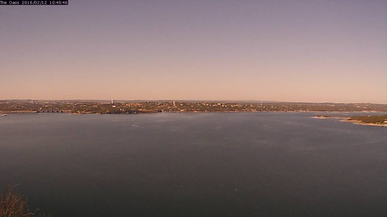 Lake Travis webcam, February 12, 2016 9:45 AM CT