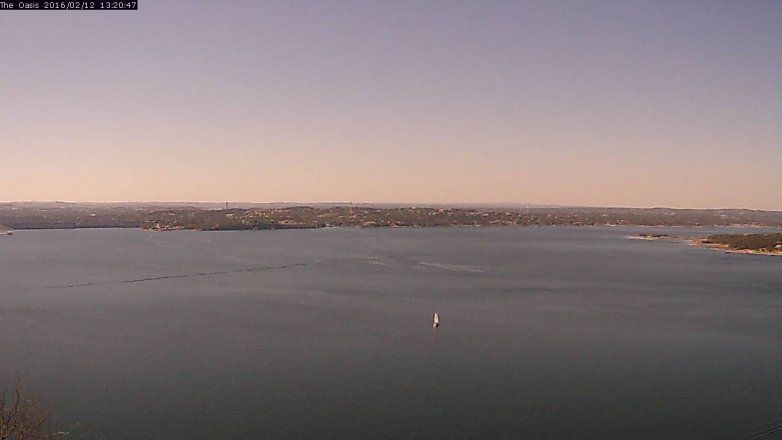 Lake Travis webcam, February 12, 2016 12:25 PM CT