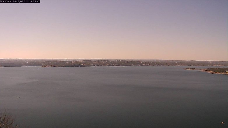 Lake Travis webcam, February 12, 2016 1:15 PM CT