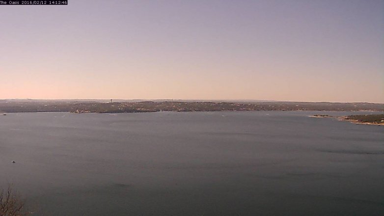 Lake Travis webcam, February 12, 2016 1:20 PM CT