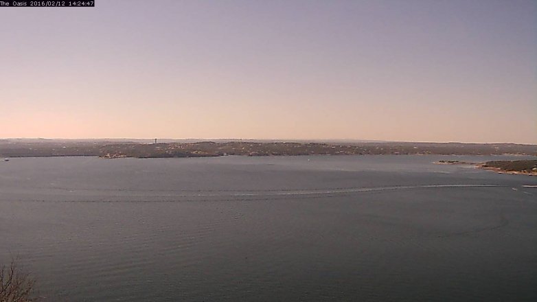 Lake Travis webcam, February 12, 2016 1:30 PM CT