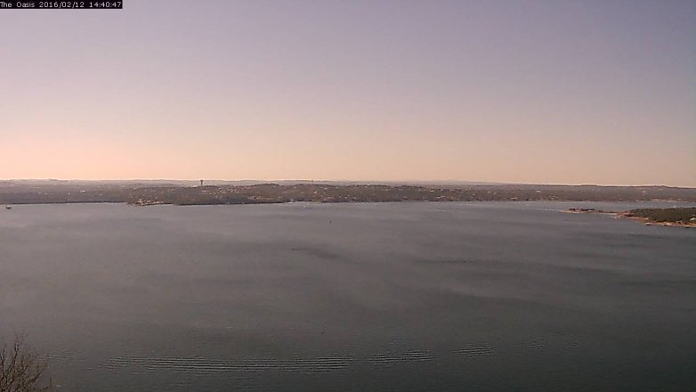 Lake Travis webcam, February 12, 2016 1:45 PM CT
