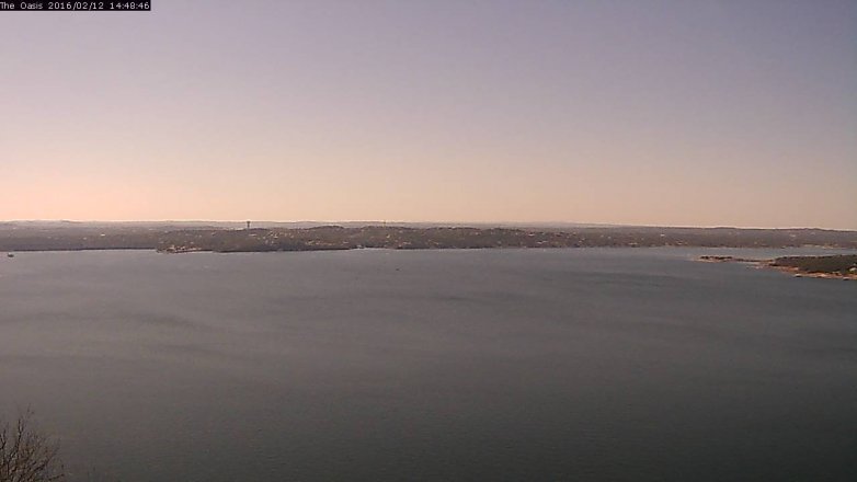 Lake Travis webcam, February 12, 2016 1:55 PM CT