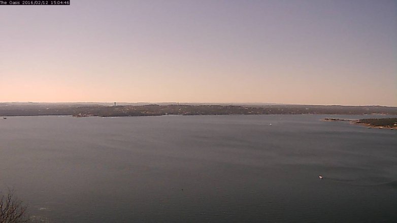 Lake Travis webcam, February 12, 2016 2:10 PM CT