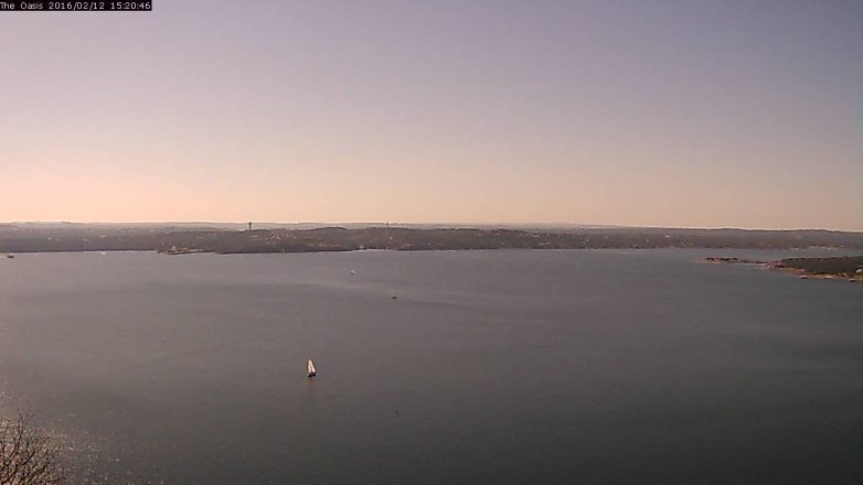 Lake Travis webcam, February 12, 2016 2:25 PM CT