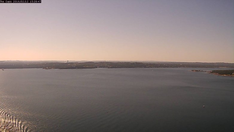 Lake Travis webcam, February 12, 2016 2:35 PM CT