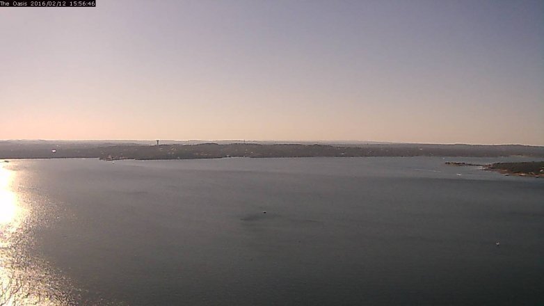 Lake Travis webcam, February 12, 2016 3:05 PM CT