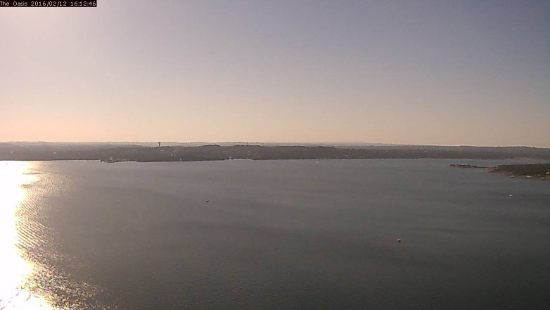 Lake Travis webcam, February 12, 2016 3:20 PM CT