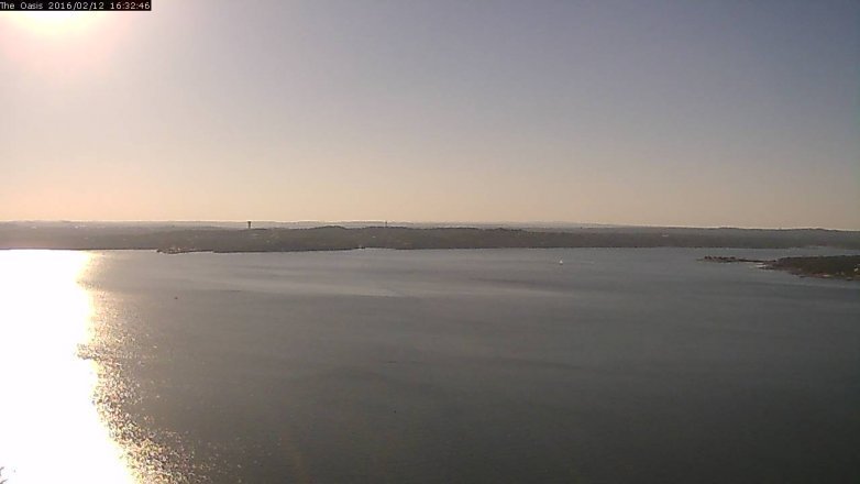 Lake Travis webcam, February 12, 2016 3:40 PM CT