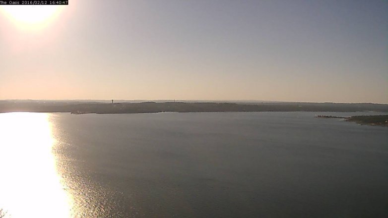 Lake Travis webcam, February 12, 2016 3:45 PM CT