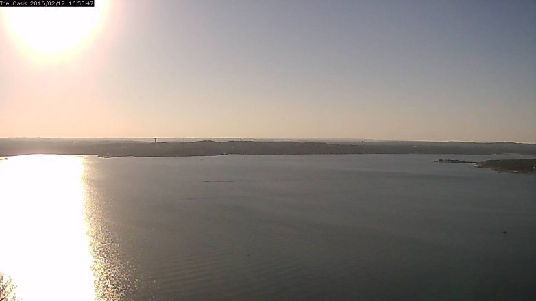 Lake Travis webcam, February 12, 2016 3:55 PM CT
