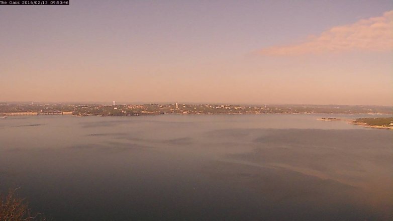 Lake Travis webcam, February 13, 2016 9:00 AM CT