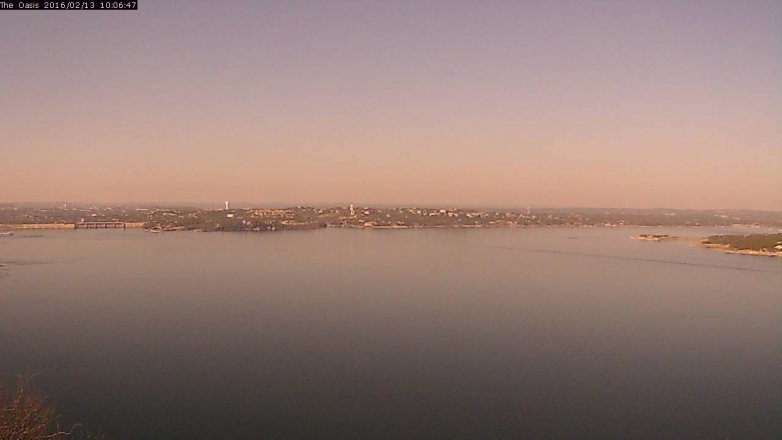 Lake Travis webcam, February 13, 2016 9:15 AM CT